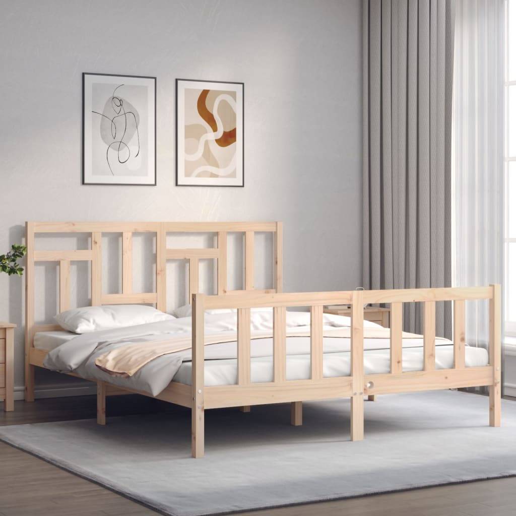 vidaXL Massivholzbett ohne Matratze 160x200 cm Kiefernholz