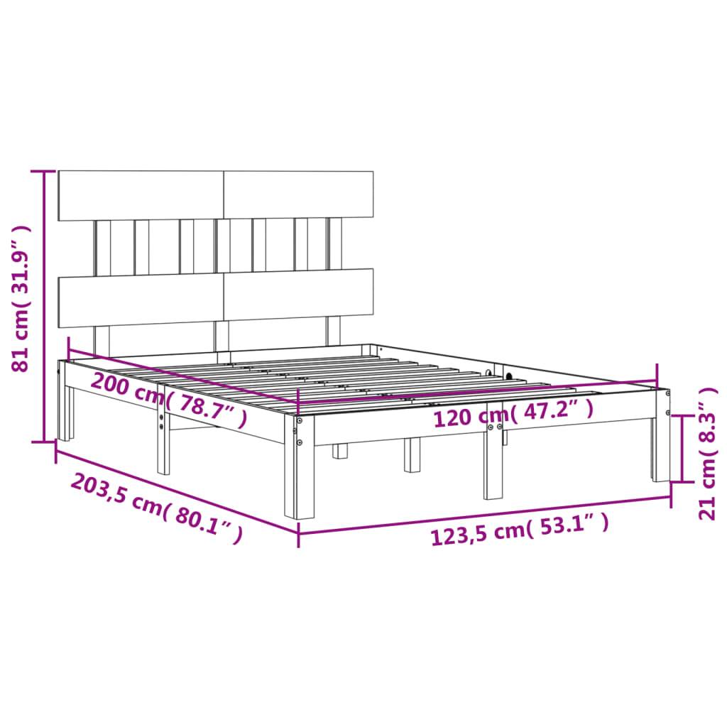 vidaXL Massivholzbett ohne Matratze Weiß 120x200 cm Kiefernholz
