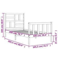 vidaXL Massivholzbett ohne Matratze 100x200 cm Kiefernholz vidaXL Massivholzbett ohne Matratze 100x200 cm Kiefernholz