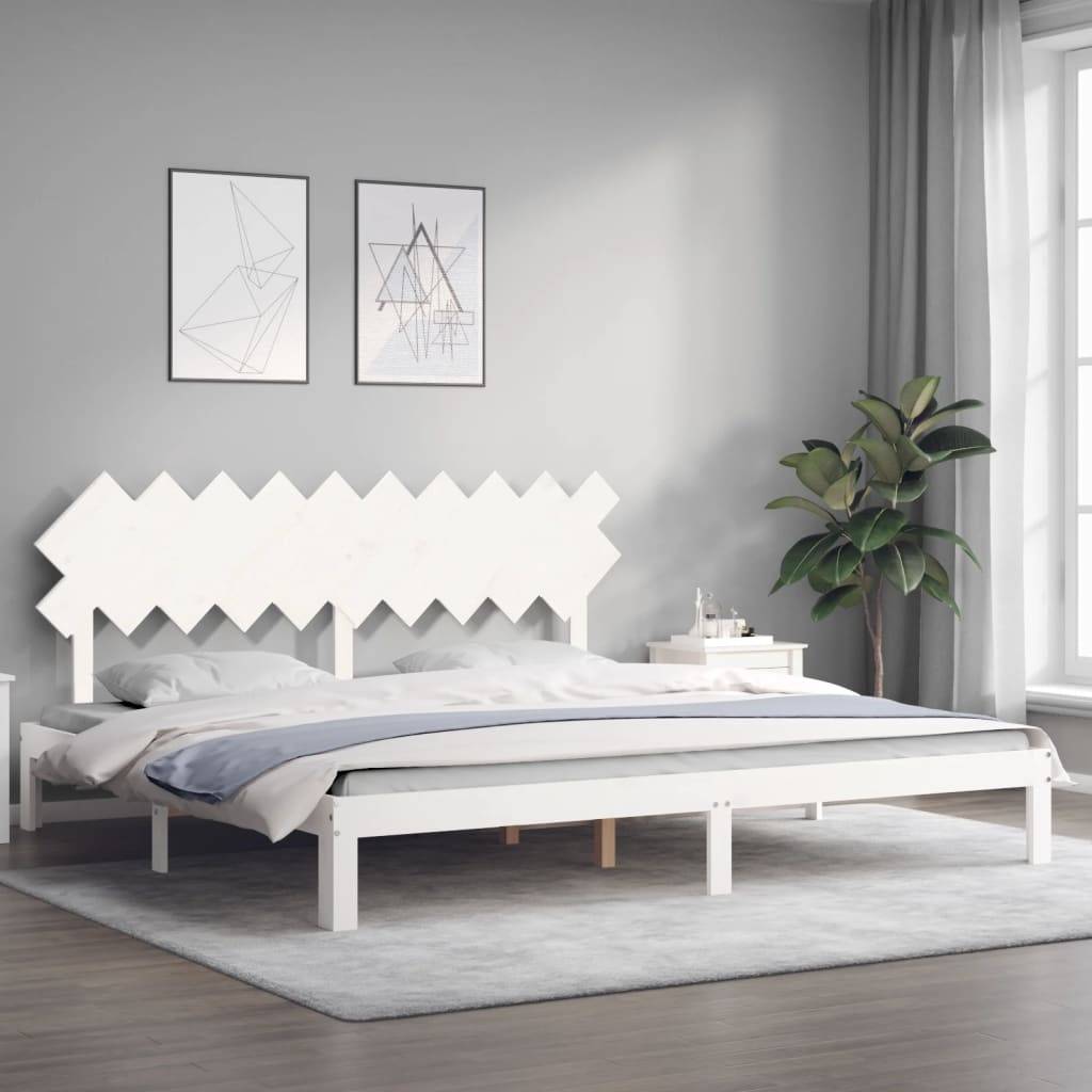 vidaXL Massivholzbett ohne Matratze Weiß 200x200 cm Kiefernholz
