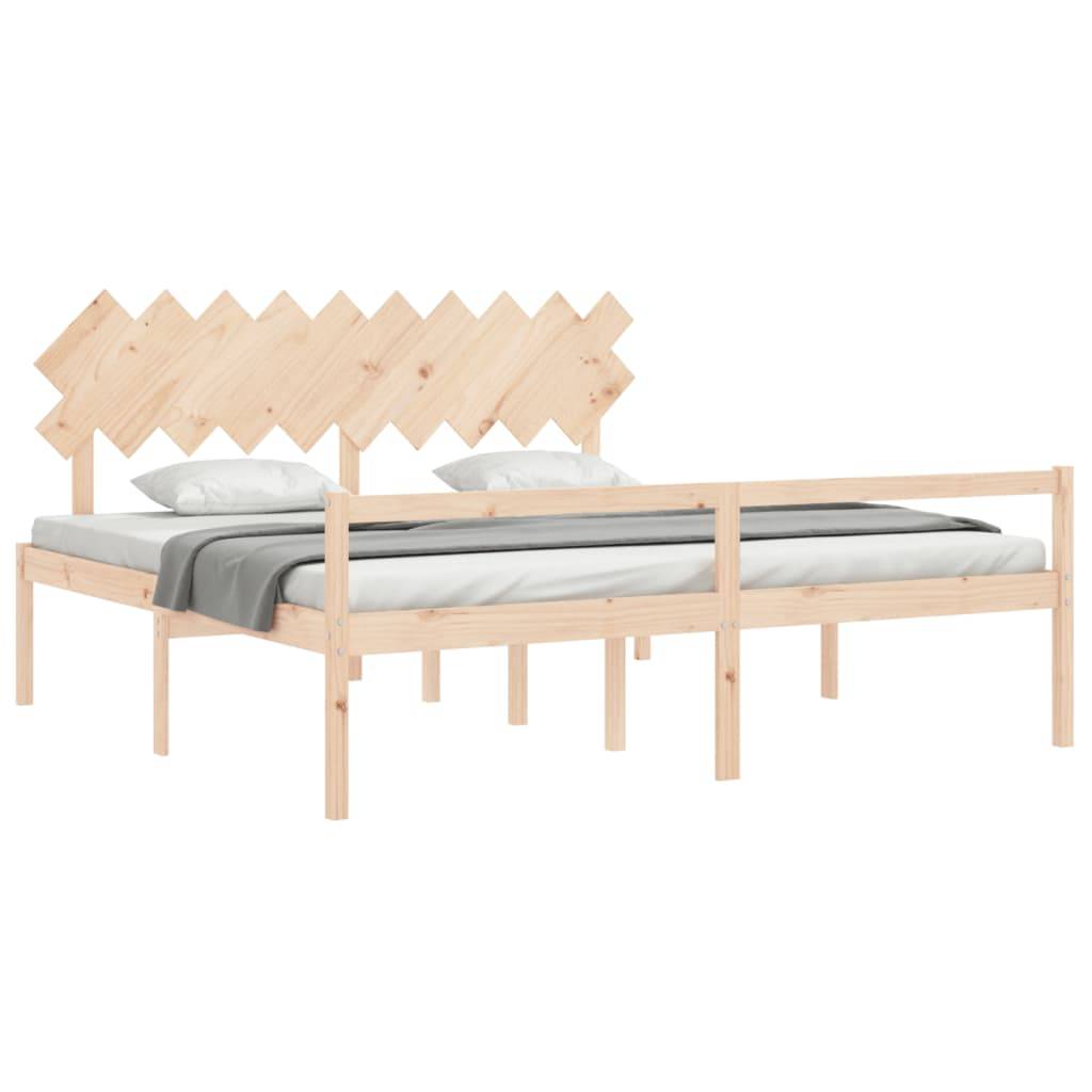 vidaXL Seniorenbett mit Kopfteil 200x200 cm Massivholz