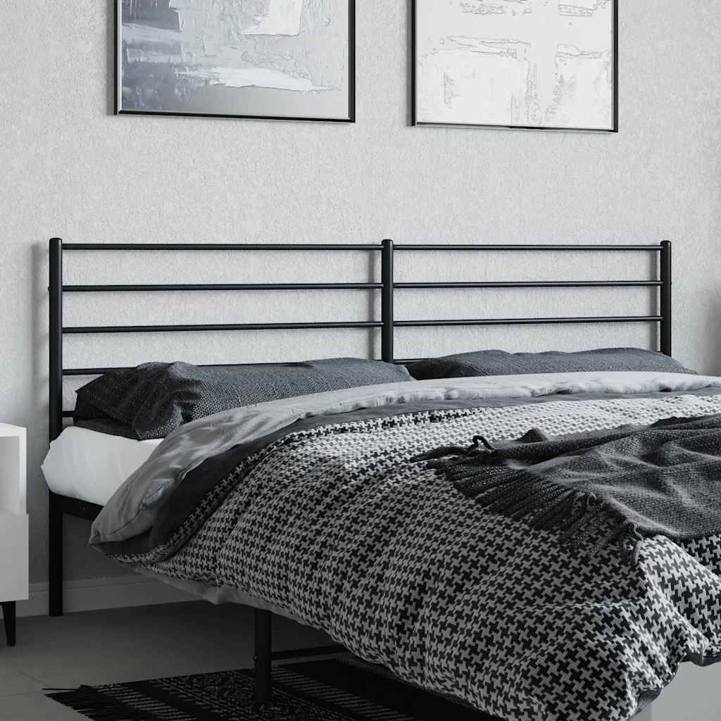 vidaXL Kopfteil Metall Schwarz 180 cm