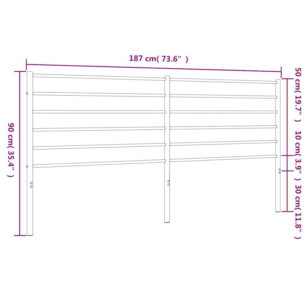 vidaXL Kopfteil Metall Schwarz 180 cm