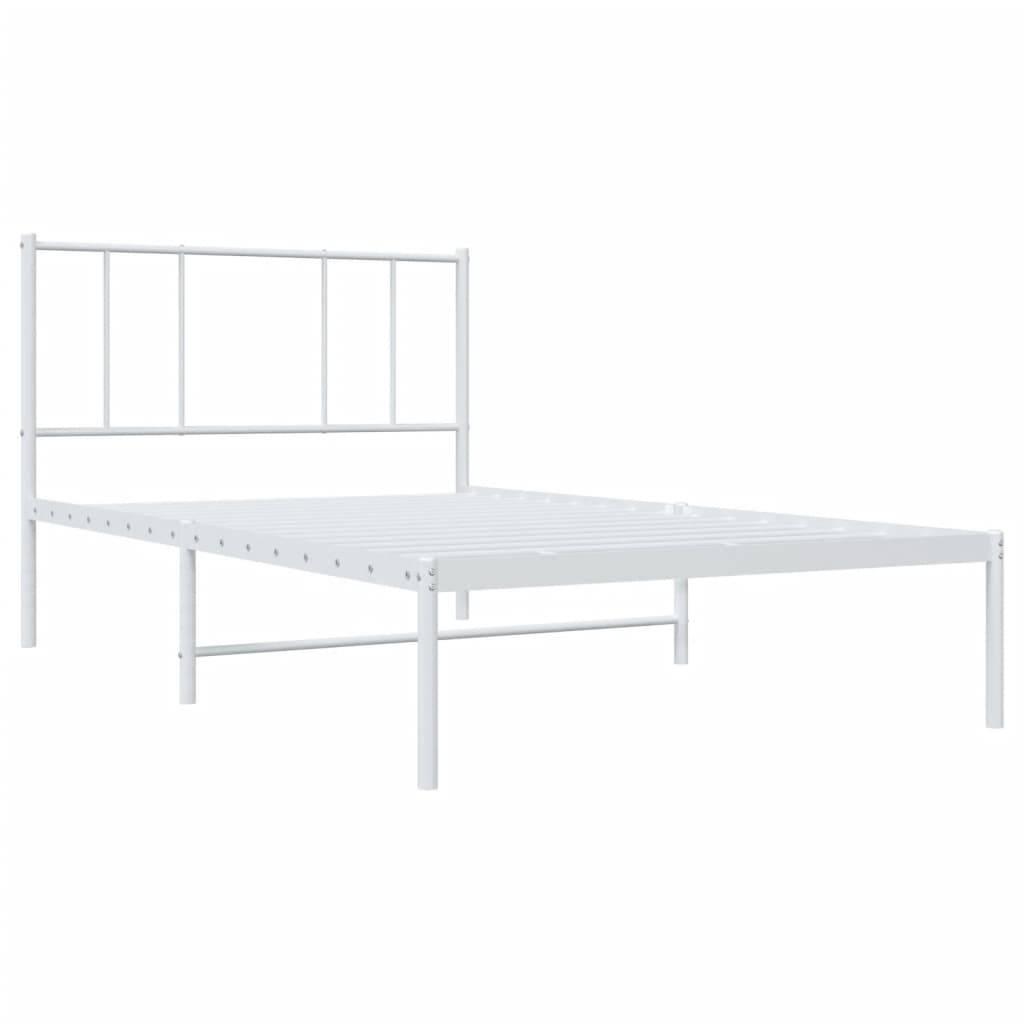 vidaXL Bettgestell mit Kopfteil Metall Weiß 90x200 cm