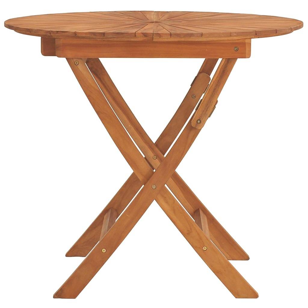 vidaXL Gartentisch Klappbar Ø 85x75 cm Massivholz Teak