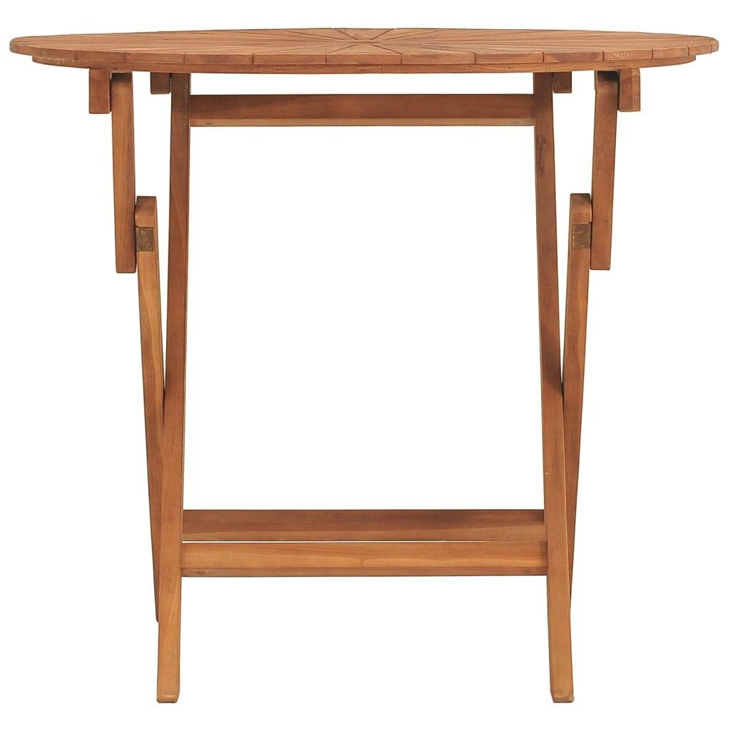 vidaXL Gartentisch Klappbar Ø 85x75 cm Massivholz Teak