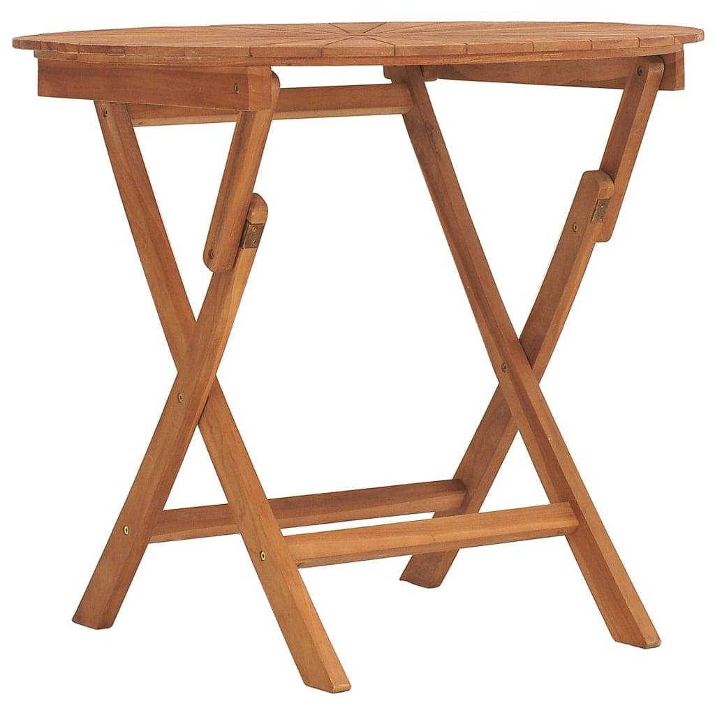 vidaXL Gartentisch Klappbar Ø 85x75 cm Massivholz Teak