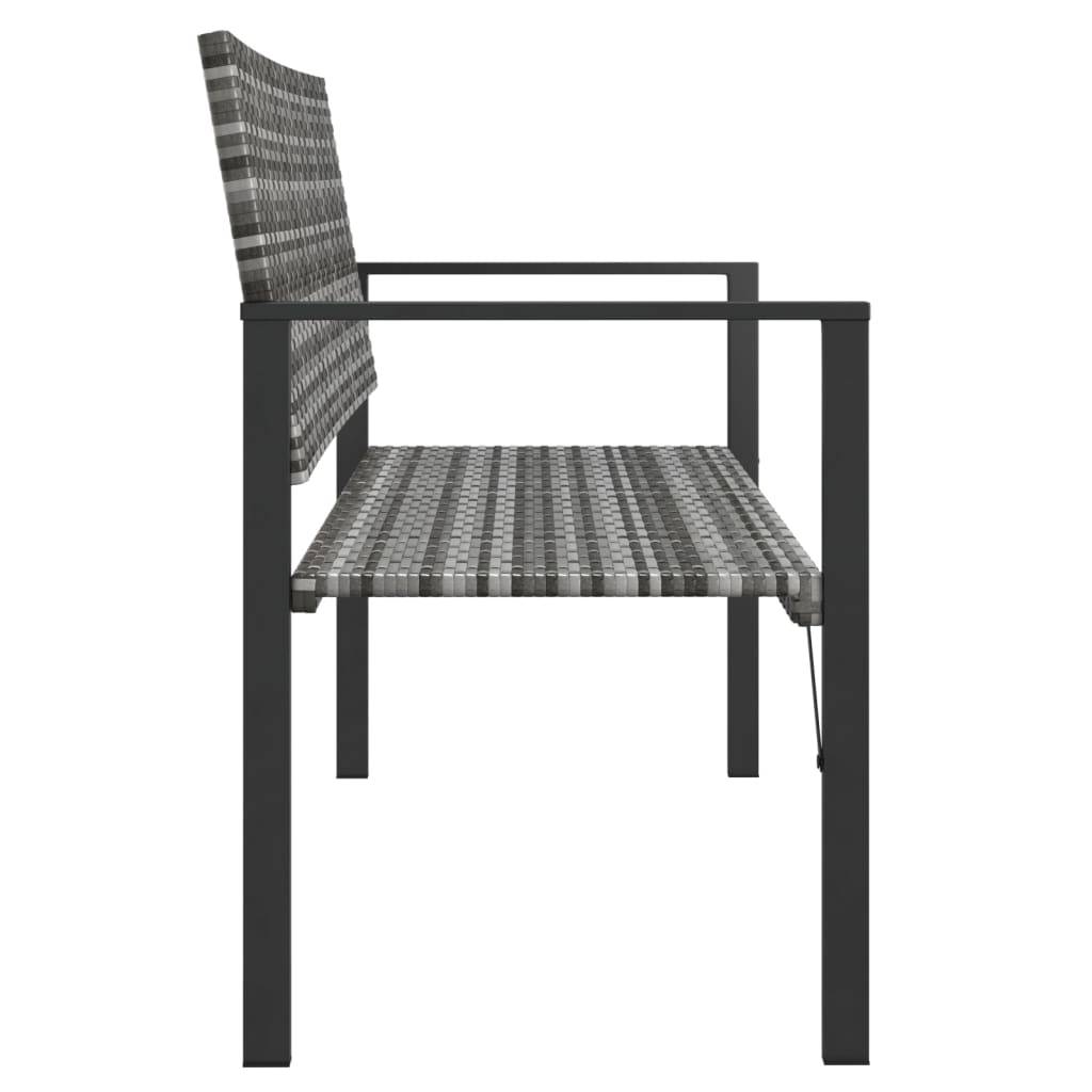 vidaXL Gartenbank 2-Sitzer Grau Poly Rattan