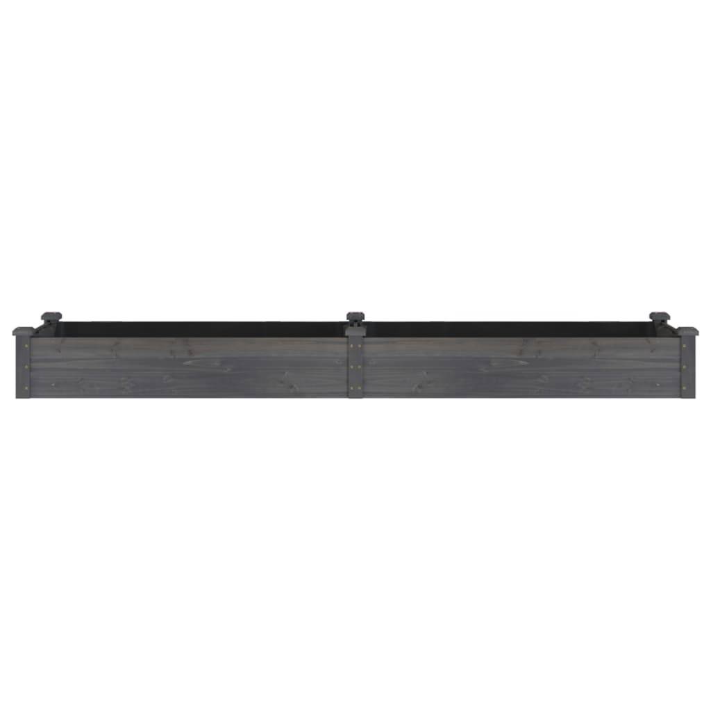 vidaXL Hochbeet mit Einsatz Grau 240x60x25 cm Massivholz Tanne