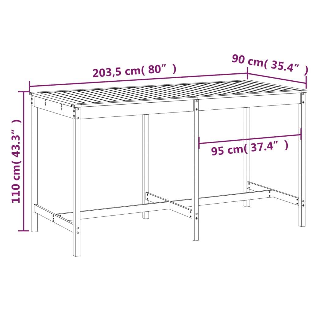 vidaXL Gartentisch 203,5x90x110 cm Massivholz Douglasie