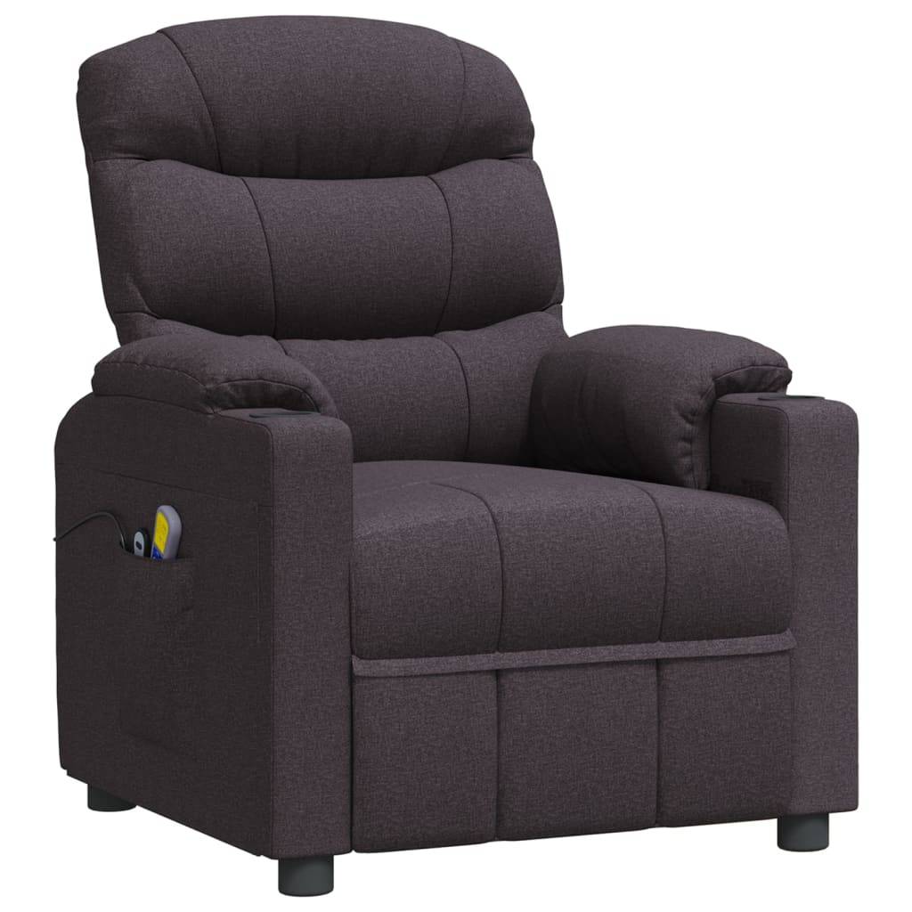 vidaXL Massagesessel Elektrisch Dunkelbraun Stoff