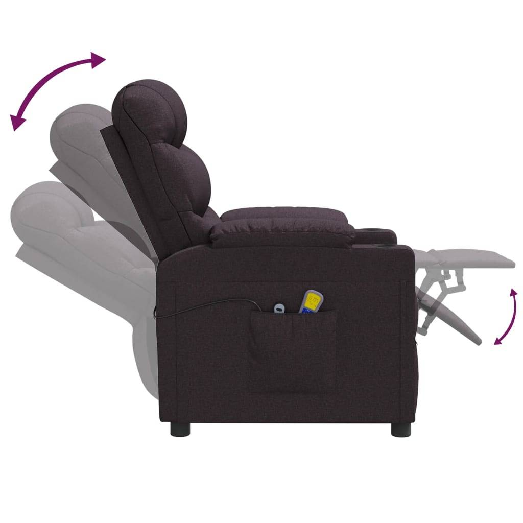 vidaXL Massagesessel Elektrisch Dunkelbraun Stoff