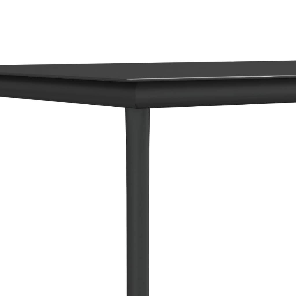 vidaXL 7-tlg. Garten-Essgruppe mit Kissen Schwarz Poly Rattan & Stahl