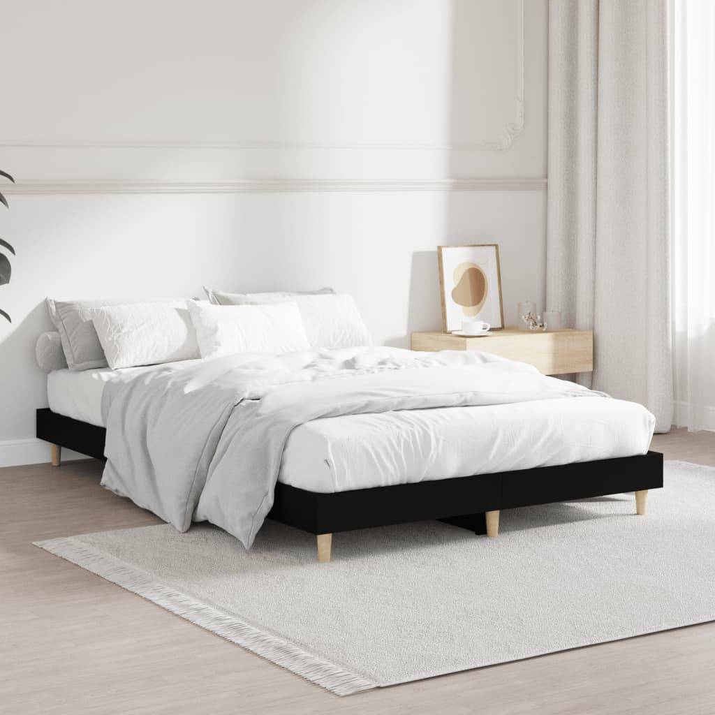 vidaXL Bettgestell Schwarz 120x190 cm Holzwerkstoff