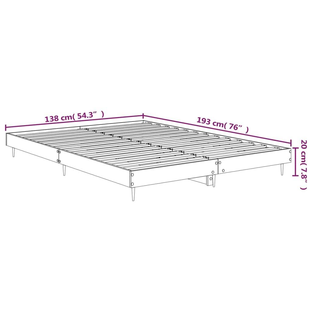 vidaXL Bettgestell Hochglanz-Weiß 135x190 cm Holzwerkstoff