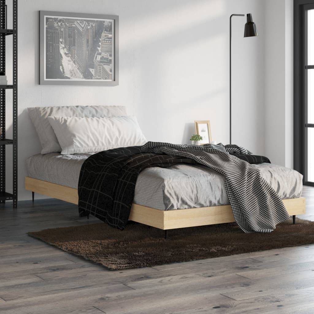 vidaXL Bettgestell ohne Matratze Sonoma-Eiche 90x190 cm Holzwerkstoff