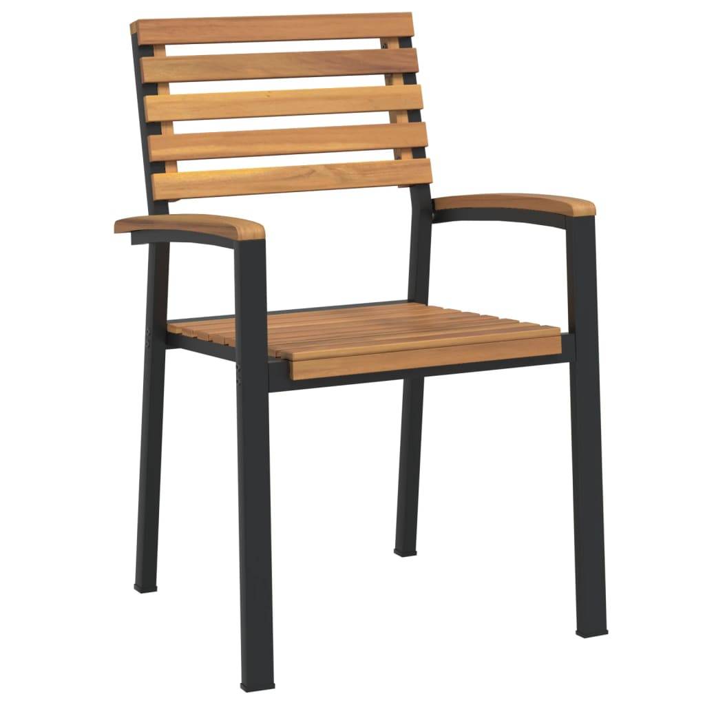 vidaXL Stapelbare Gartenstühle 8 Stk. Massivholz Akazie und Metall