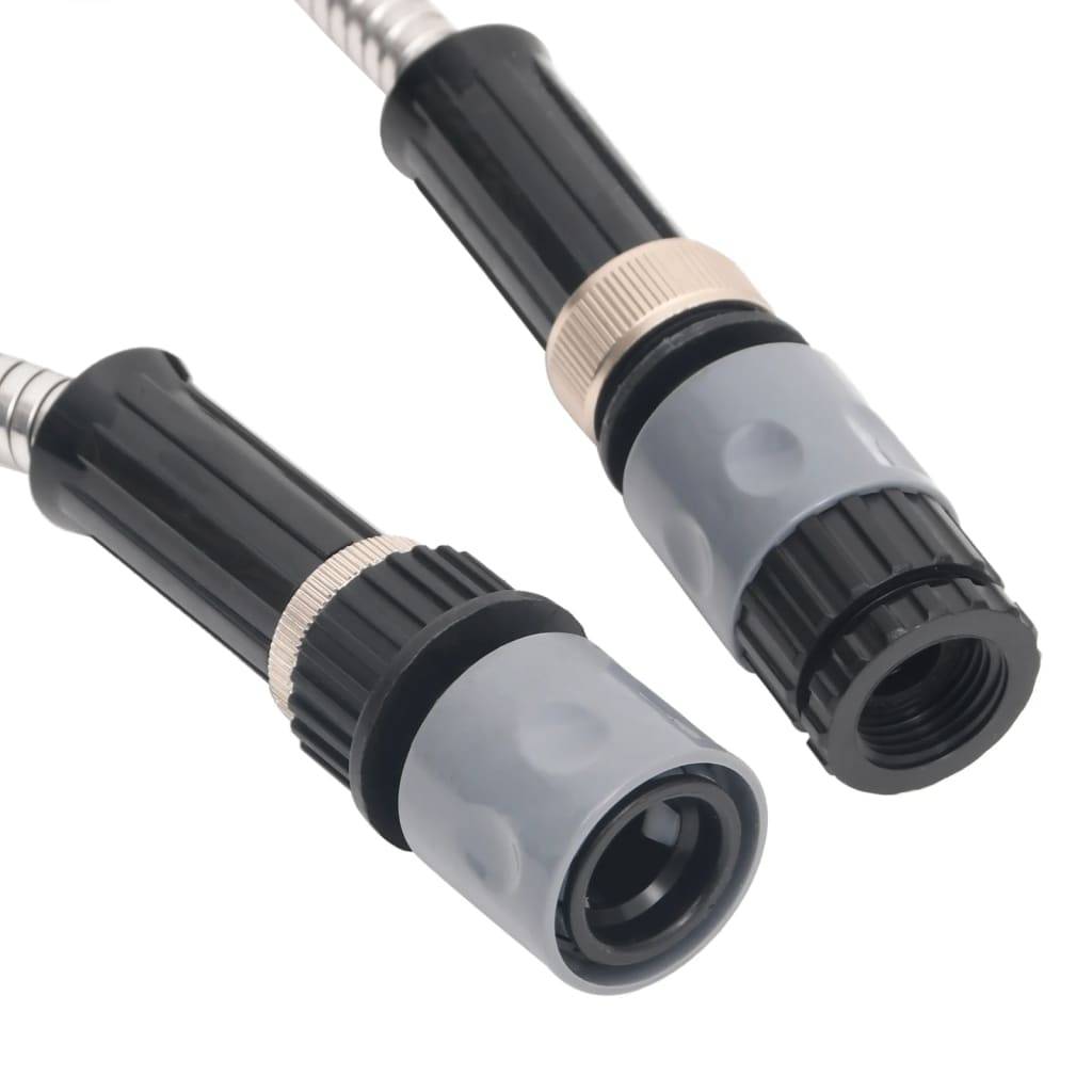 vidaXL Gartenschlauch mit Sprühdüse Silbern 0,6" 7,5 m Edelstahl