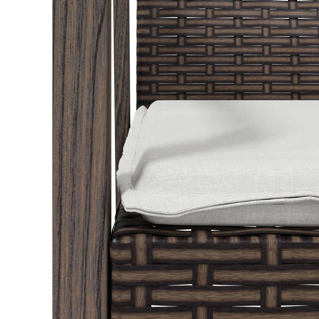 vidaXL 5-tlg. Garten-Essgruppe mit Kissen Poly Rattan und Stahl
