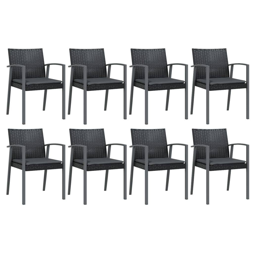 vidaXL 9-tlg. Garten-Essgruppe mit Kissen Poly Rattan und Stahl
