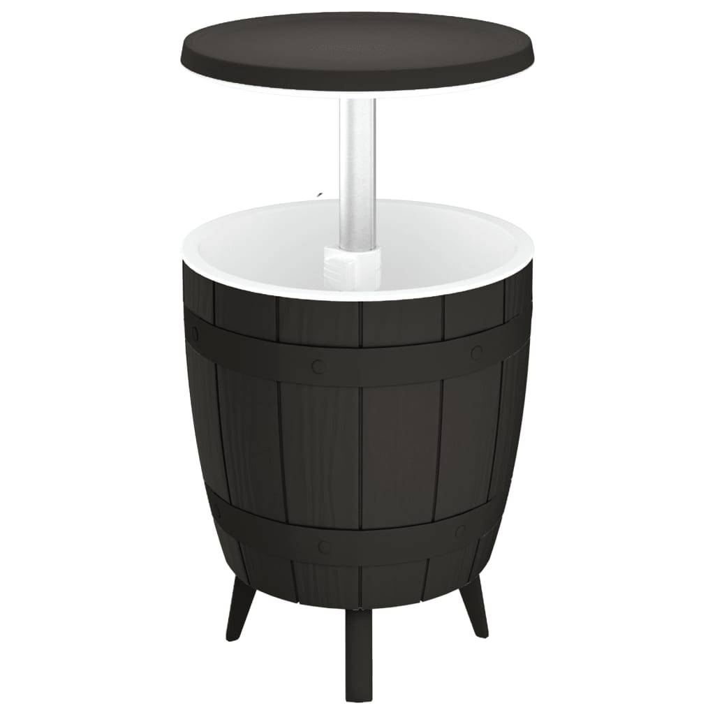 vidaXL 3-in-1 Tisch mit Eiskühler Schwarz Polypropylen