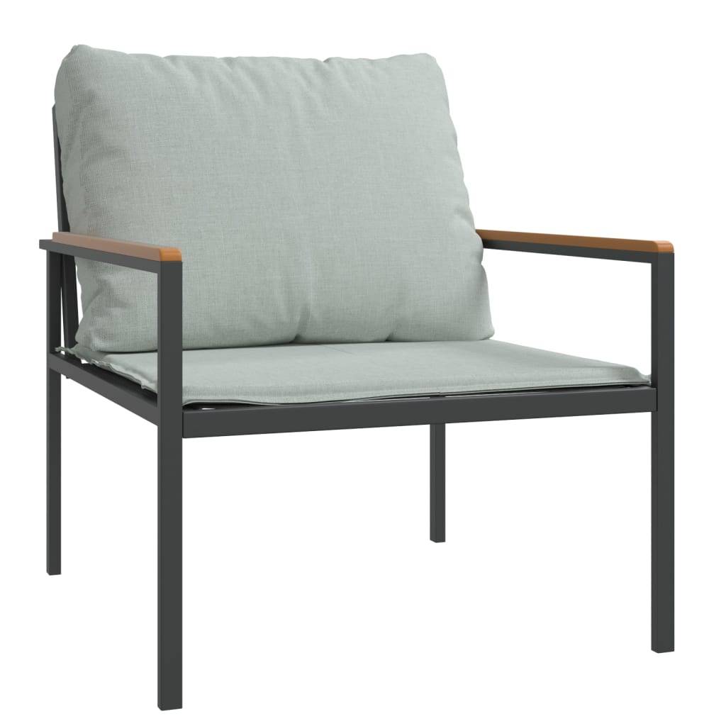 vidaXL 4-tlg. Garten-Lounge-Set mit Kissen Anthrazit Stahl