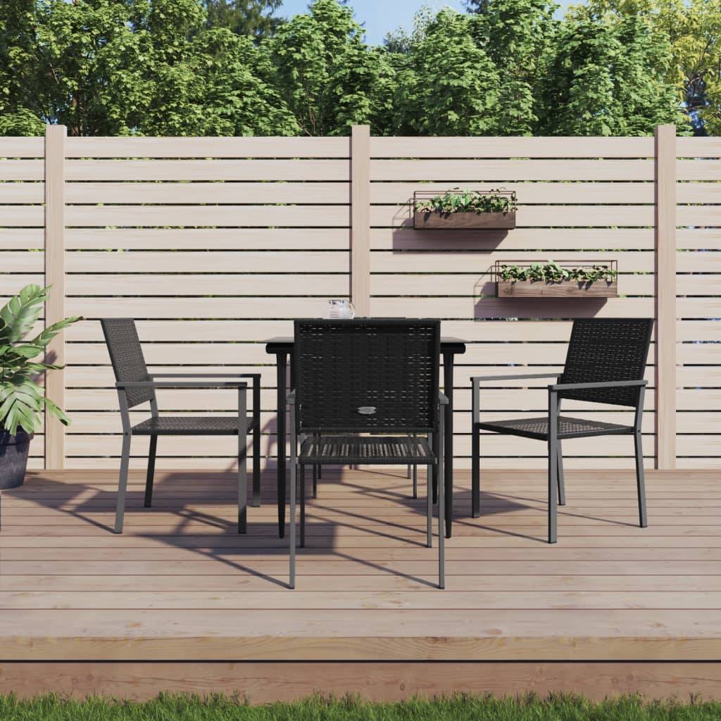 vidaXL 5-tlg. Garten-Essgruppe Poly Rattan und Stahl