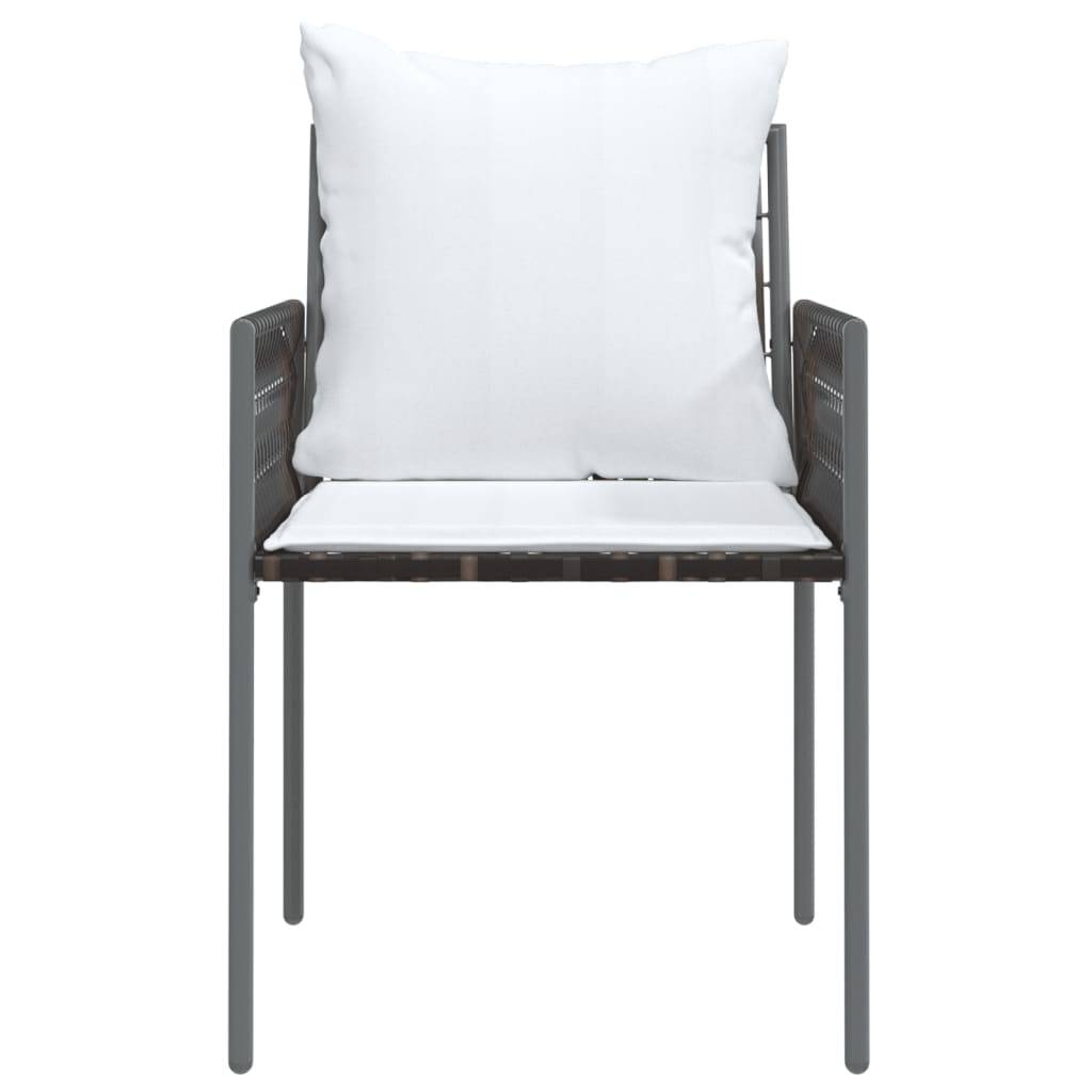 vidaXL Gartenstühle mit Kissen 4 Stk. Braun 54x61x83 cm Poly Rattan