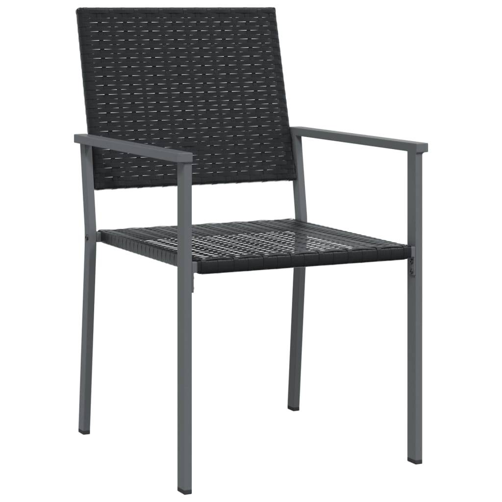vidaXL Gartenstühle 6 Stk. Schwarz 54x62,5x89 cm Poly Rattan