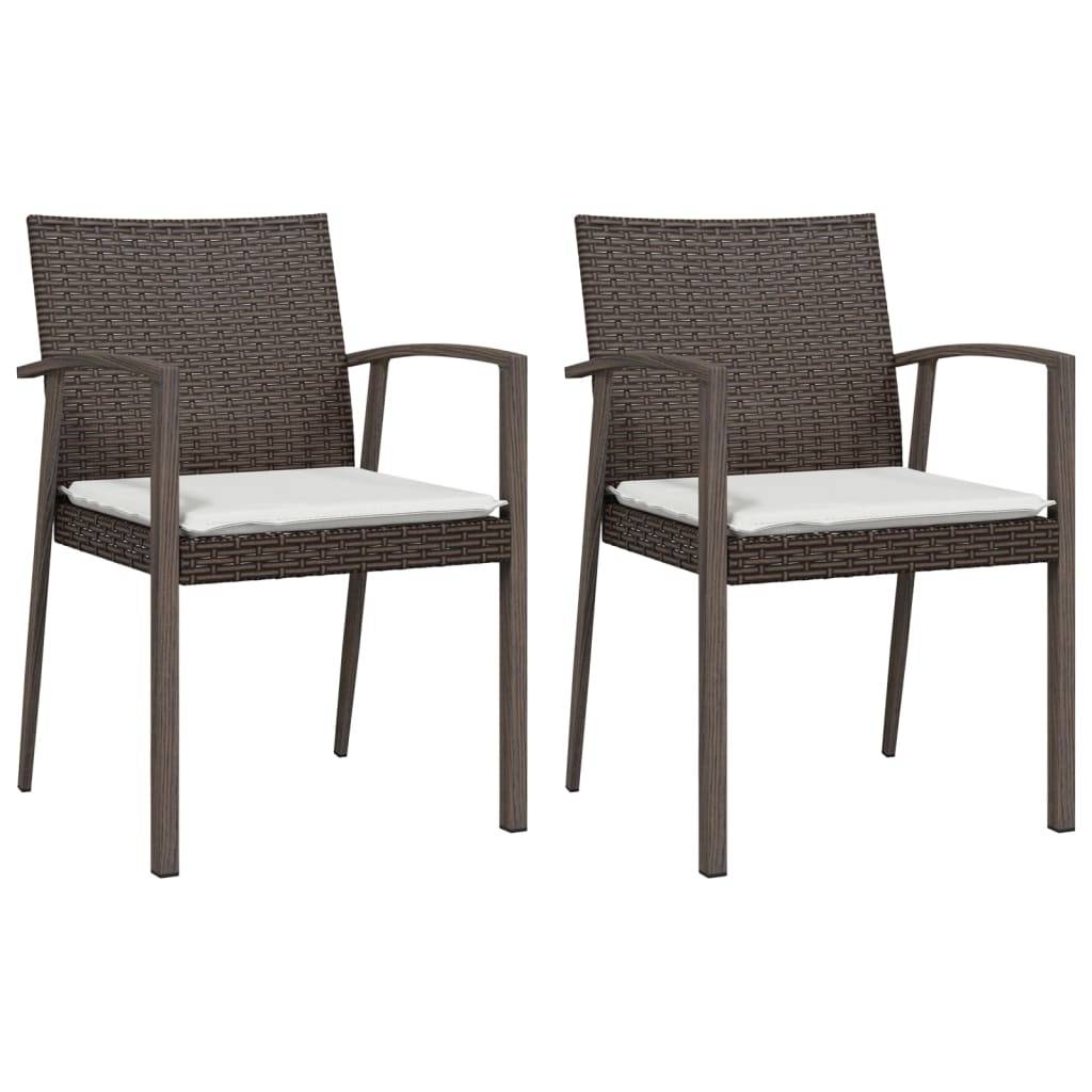 vidaXL 3-tlg. Garten-Essgruppe mit Kissen Poly Rattan und Stahl