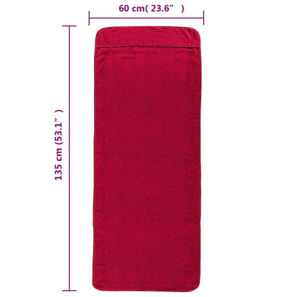 vidaXL Strandtücher 4 Stk. Burgunderrot 60x135 cm Stoff 400 GSM