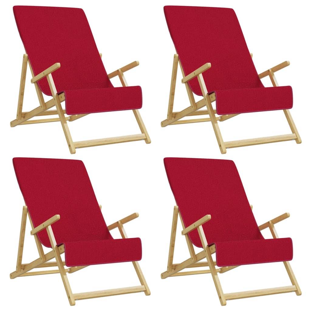 vidaXL Strandtücher 4 Stk. Burgunderrot 60x135 cm Stoff 400 GSM