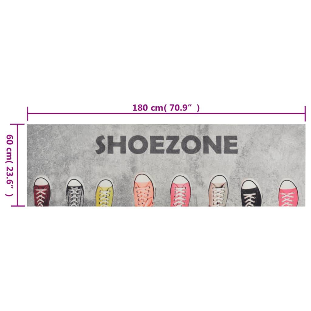 vidaXL Küchenteppich Waschbar Shoezone 60x180 cm Samt