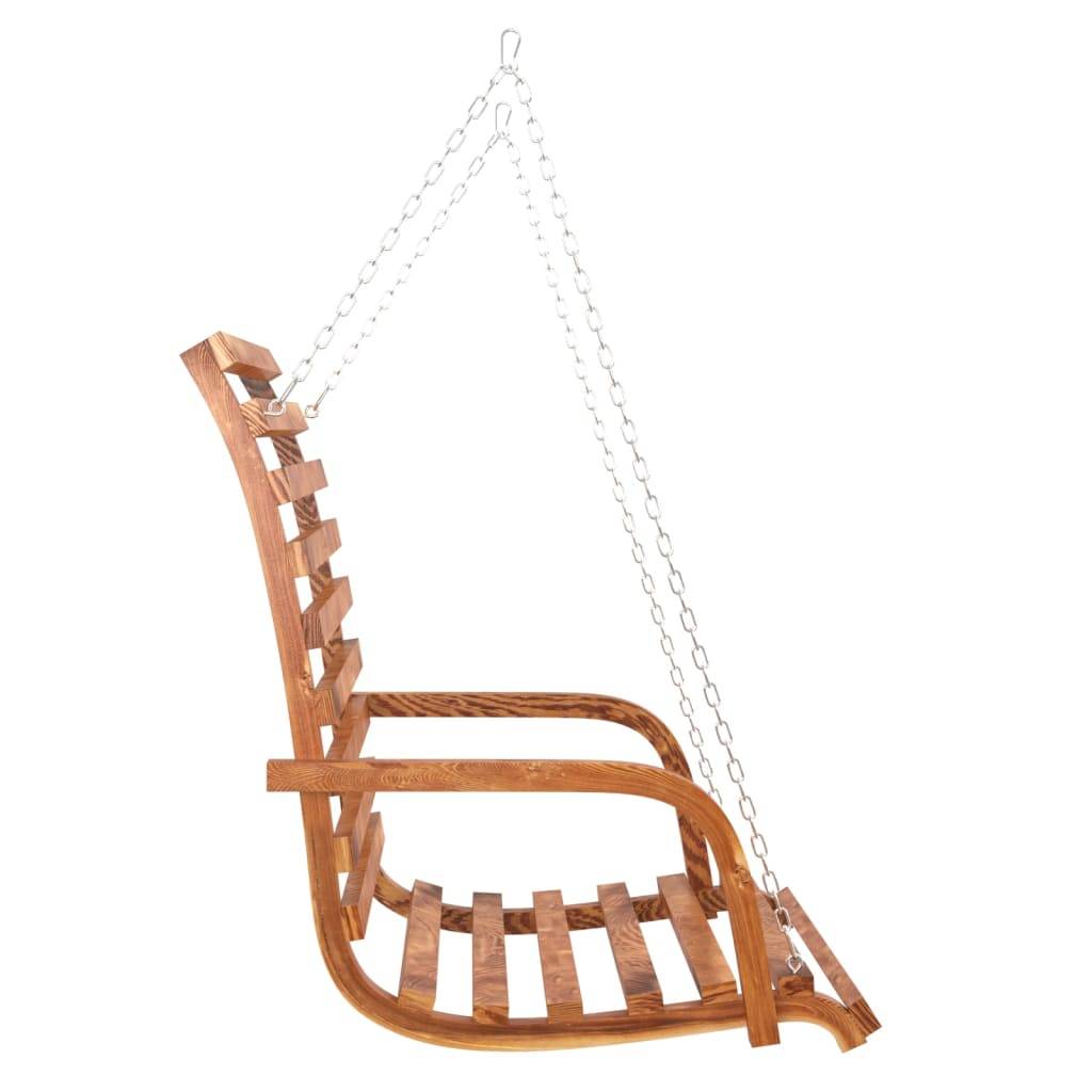 vidaXL Schaukelbank Bugholz Massiv mit Teak-Finish 126x63x92 cm