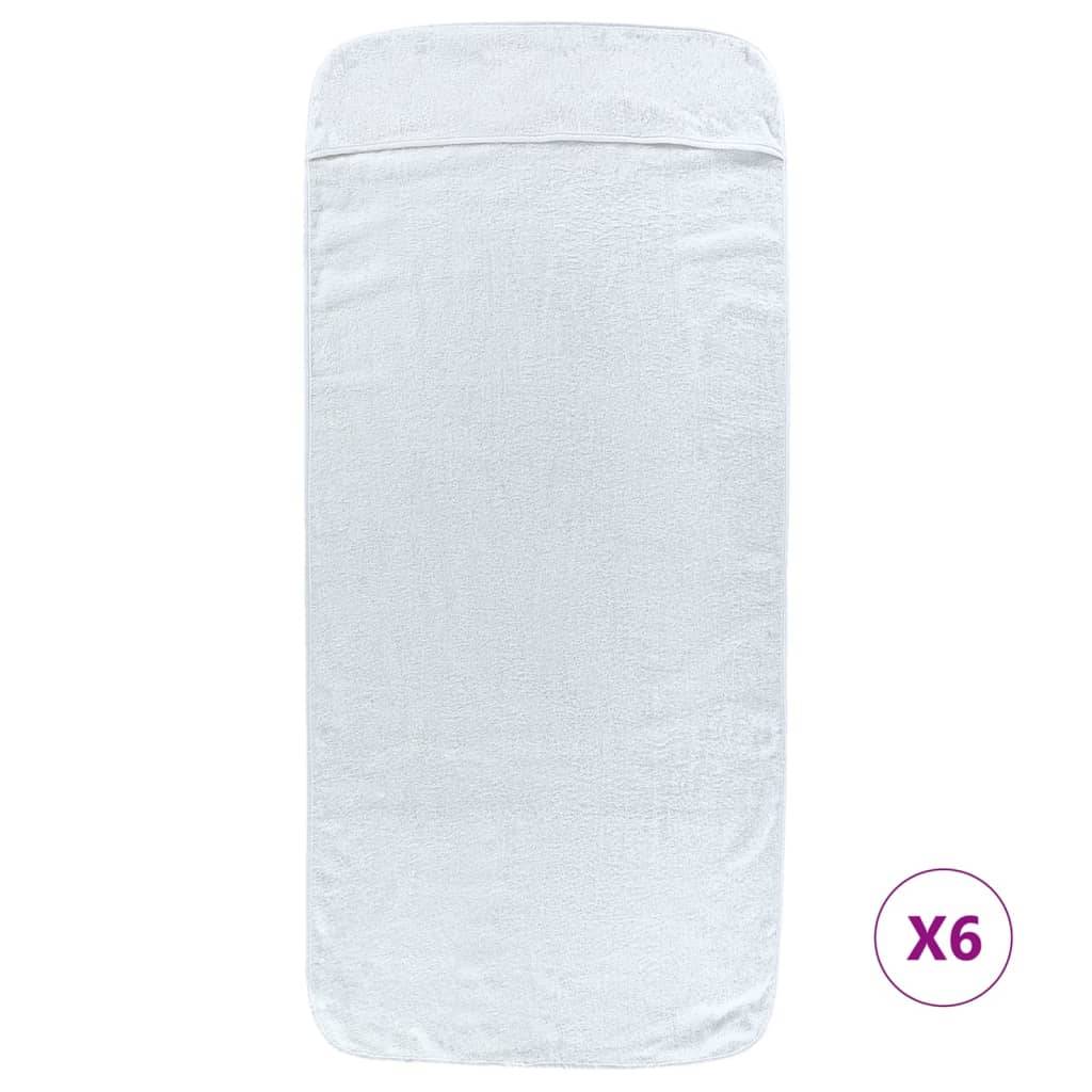 vidaXL Strandtücher 6 Stk. Weiß 60x135 cm Stoff 400 GSM