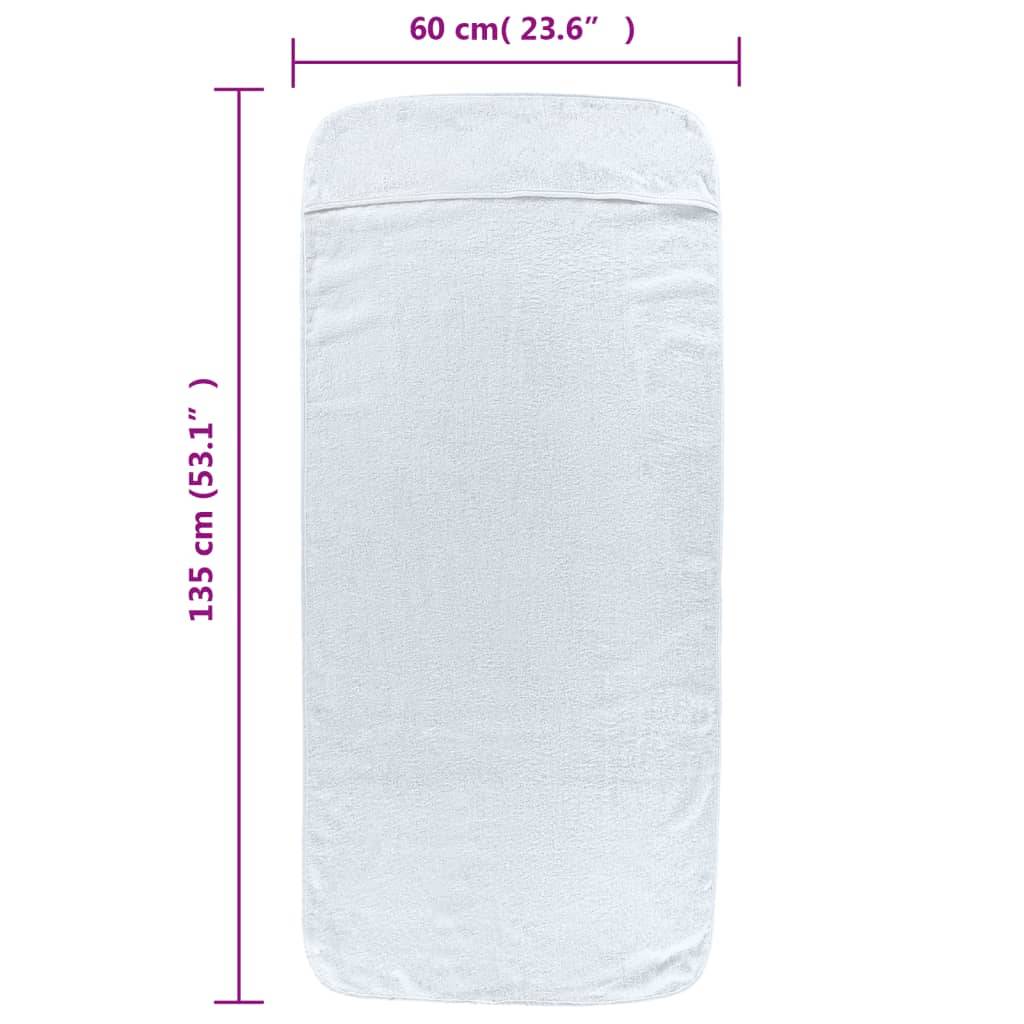 vidaXL Strandtücher 6 Stk. Weiß 60x135 cm Stoff 400 GSM