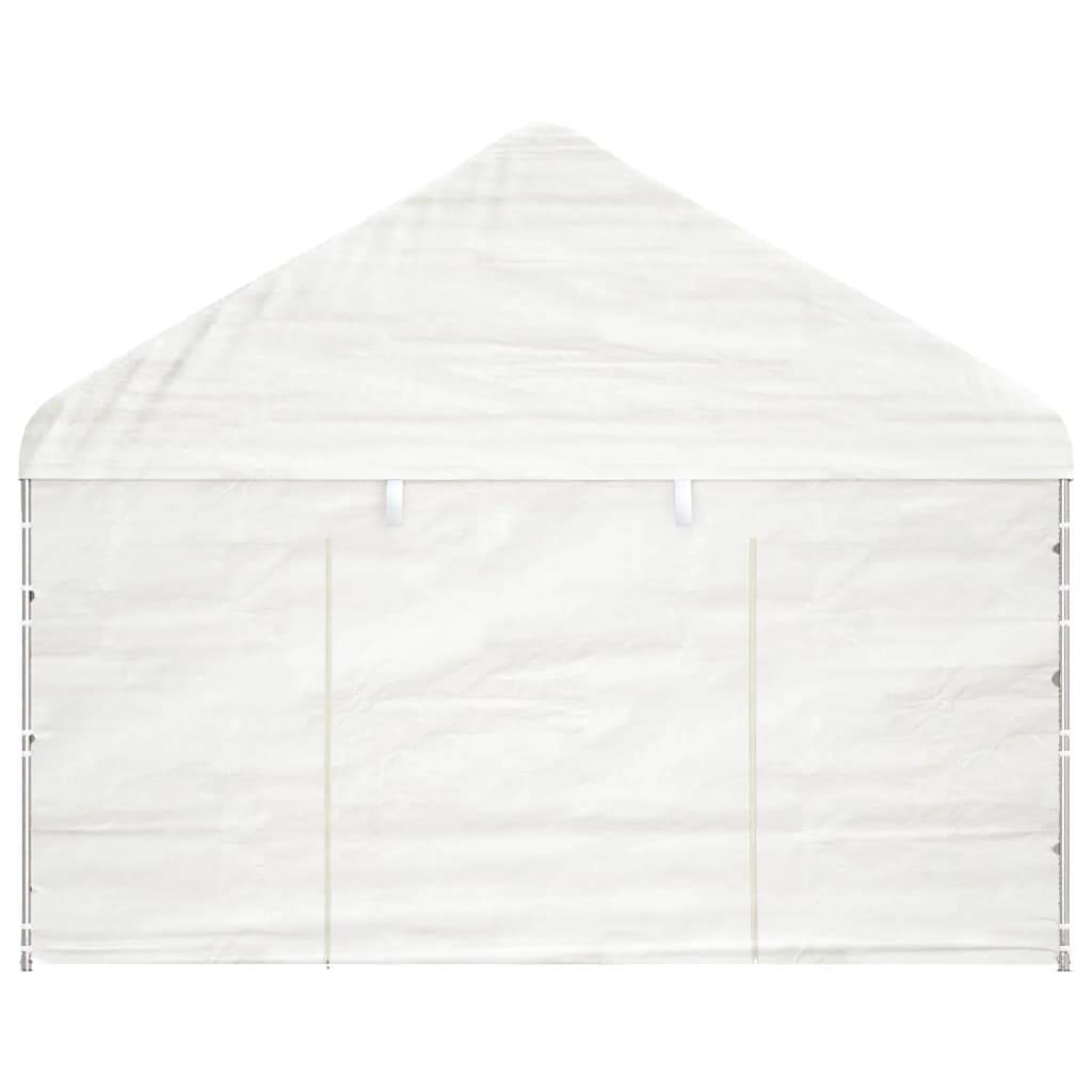 vidaXL Pavillon mit Dach Weiß 15,61x4,08x3,22 m Polyethylen