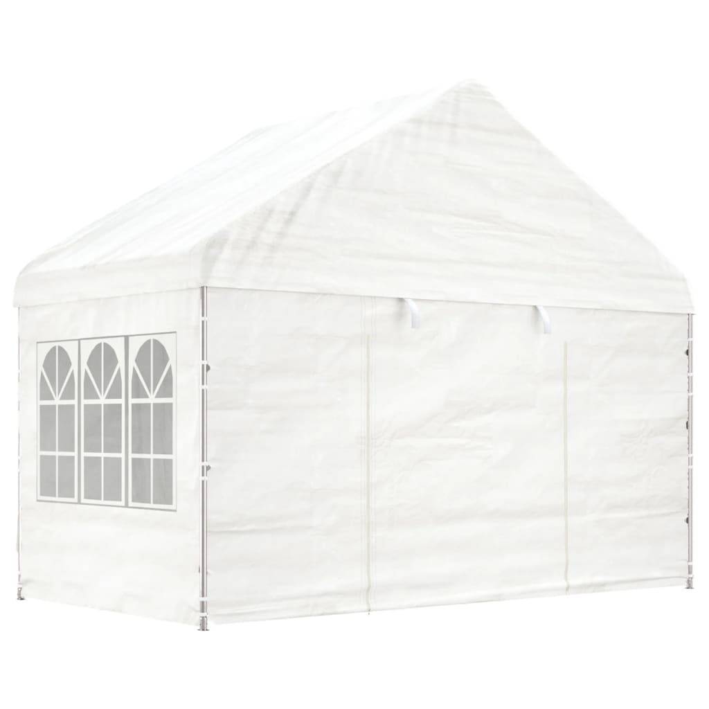 vidaXL Pavillon mit Dach Weiß 15,61x4,08x3,22 m Polyethylen