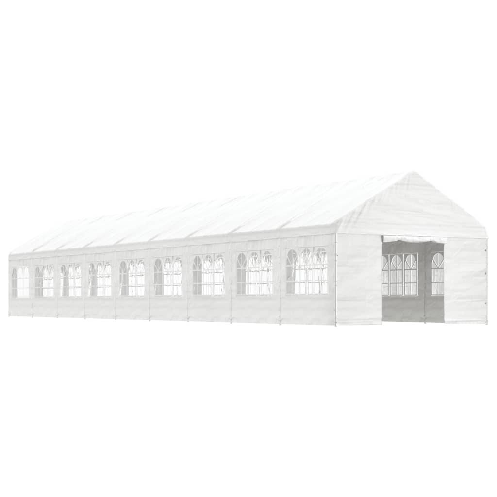 vidaXL Pavillon mit Dach Weiß 20,07x4,08x3,22 m Polyethylen