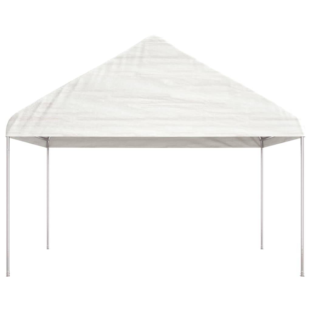 vidaXL Pavillon mit Dach Weiß 15,61x4,08x3,22 m Polyethylen