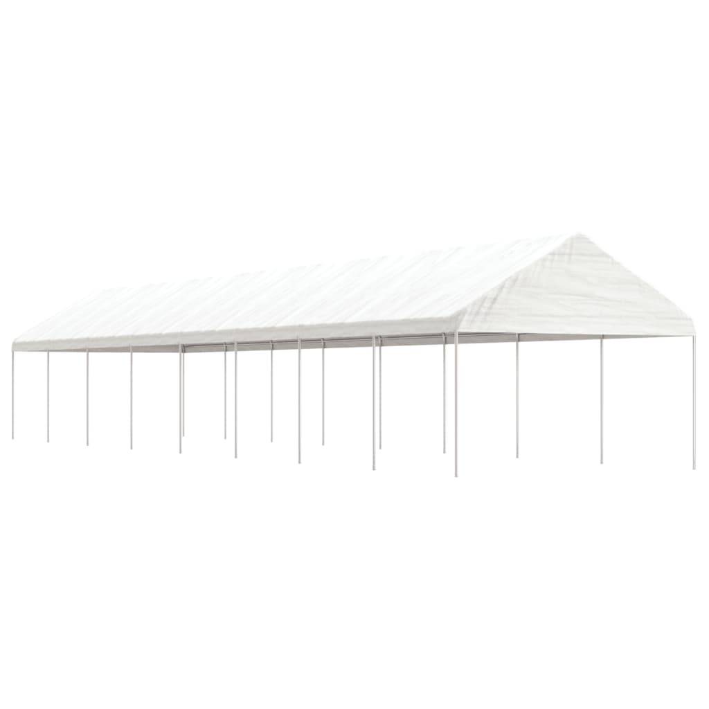 vidaXL Pavillon mit Dach Weiß 17,84x4,08x3,22 m Polyethylen
