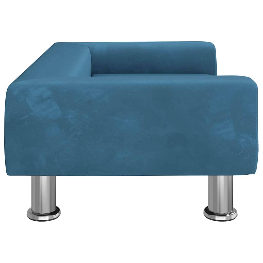 vidaXL Hundebett Blau 70x45x26,5 cm Samt