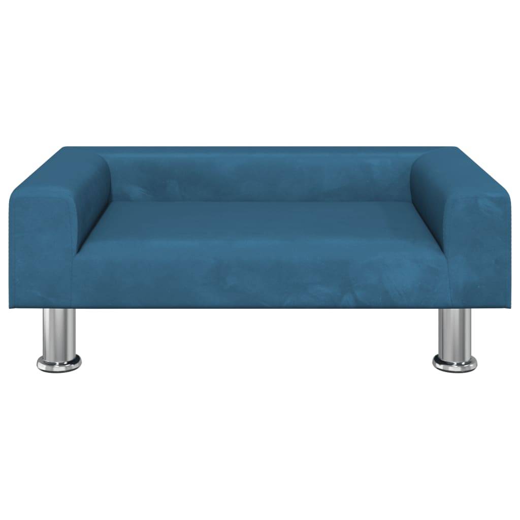 vidaXL Hundebett Blau 70x45x26,5 cm Samt