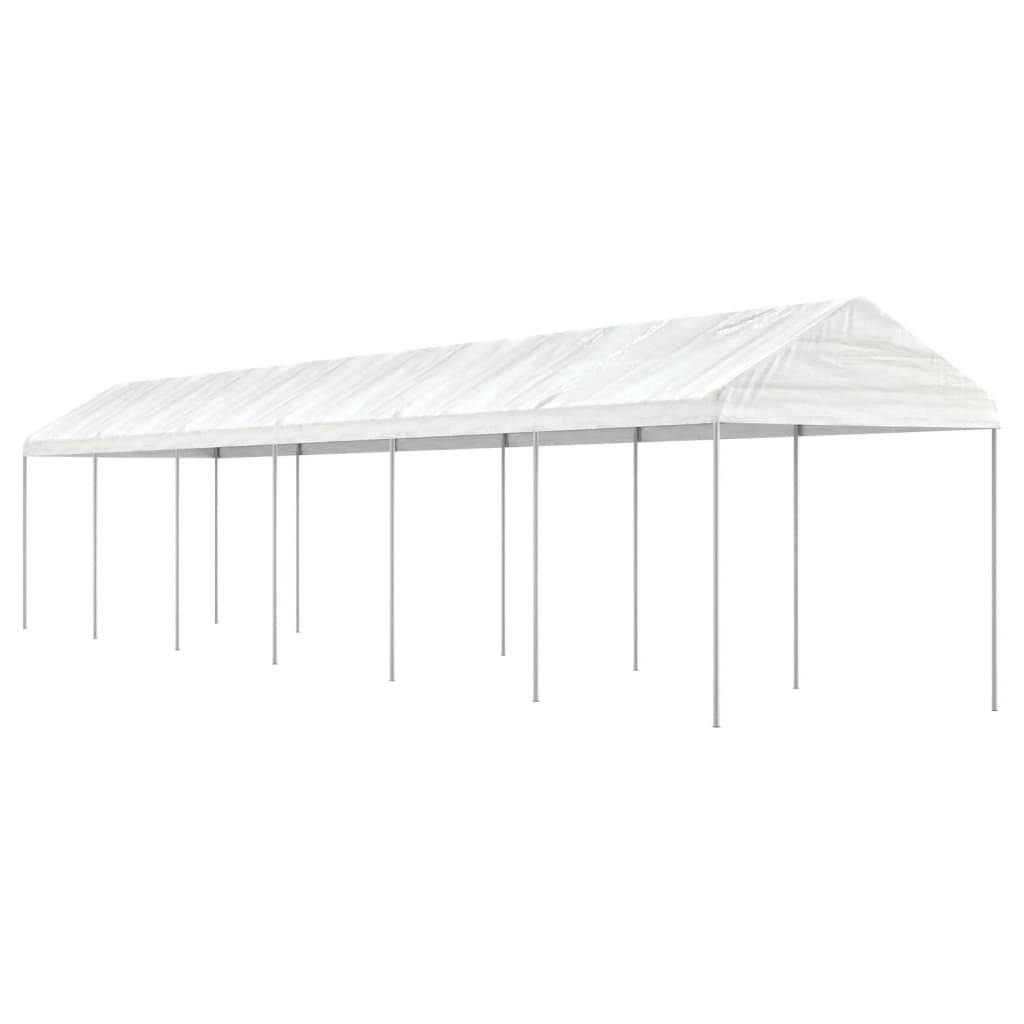 vidaXL Pavillon mit Dach Weiß 13,38x2,28x2,69 m Polyethylen