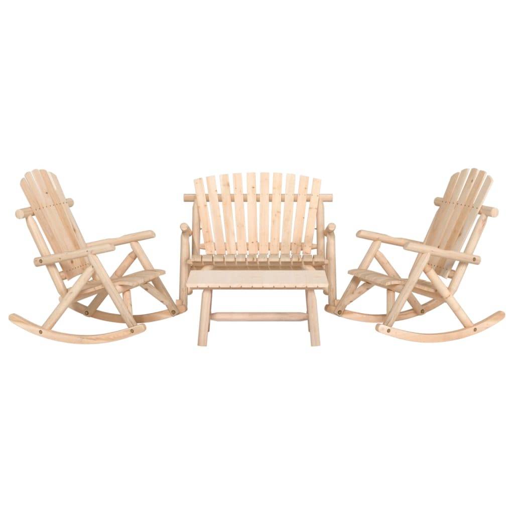 vidaXL 4-tlg. Garten-Lounge-Set Massivholz Fichte