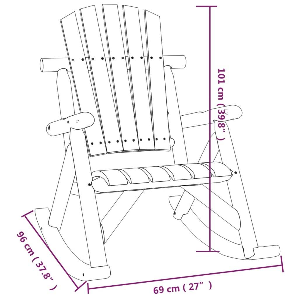 vidaXL 3-tlg. Garten-Lounge-Set Massivholz Fichte