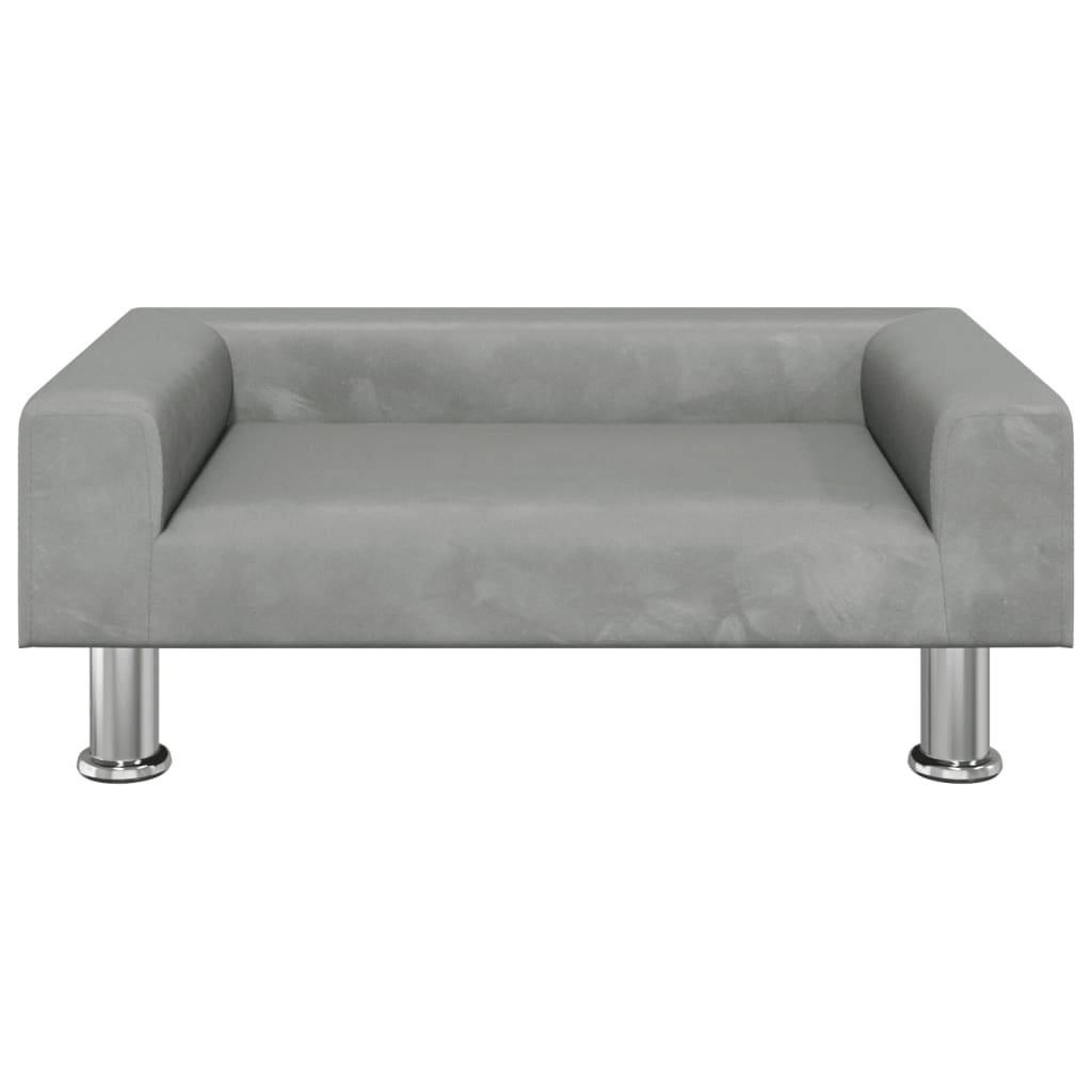 vidaXL Hundebett Hellgrau 70x45x26,5 cm Samt