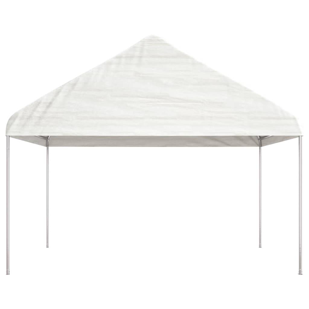 vidaXL Pavillon mit Dach Weiß 8,92x4,08x3,22 m Polyethylen