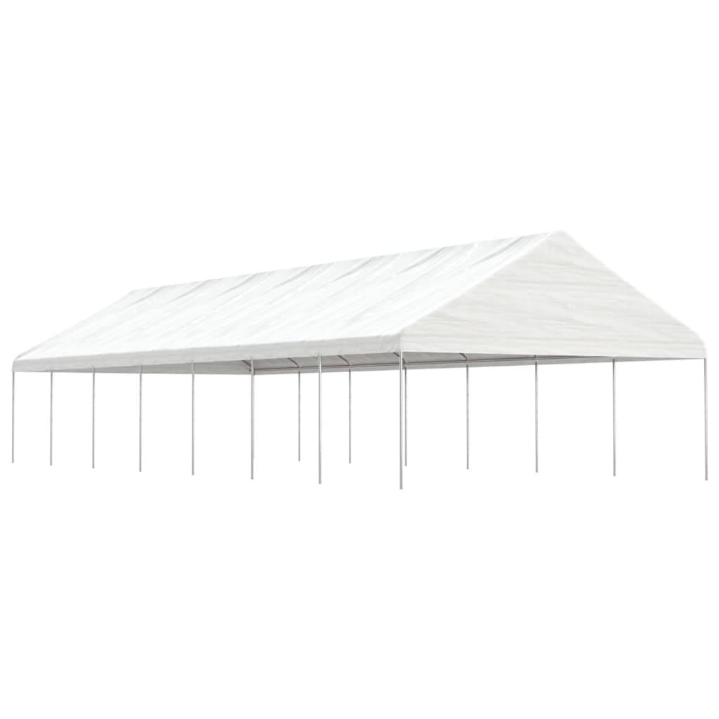 vidaXL Pavillon mit Dach Weiß 15,61x5,88x3,75 m Polyethylen