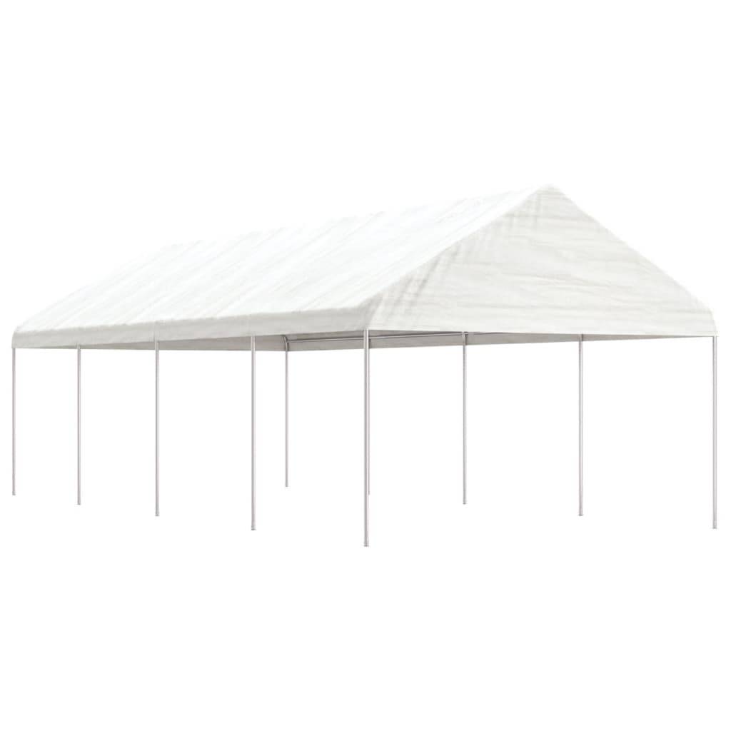 vidaXL Pavillon mit Dach Weiß 8,92x4,08x3,22 m Polyethylen